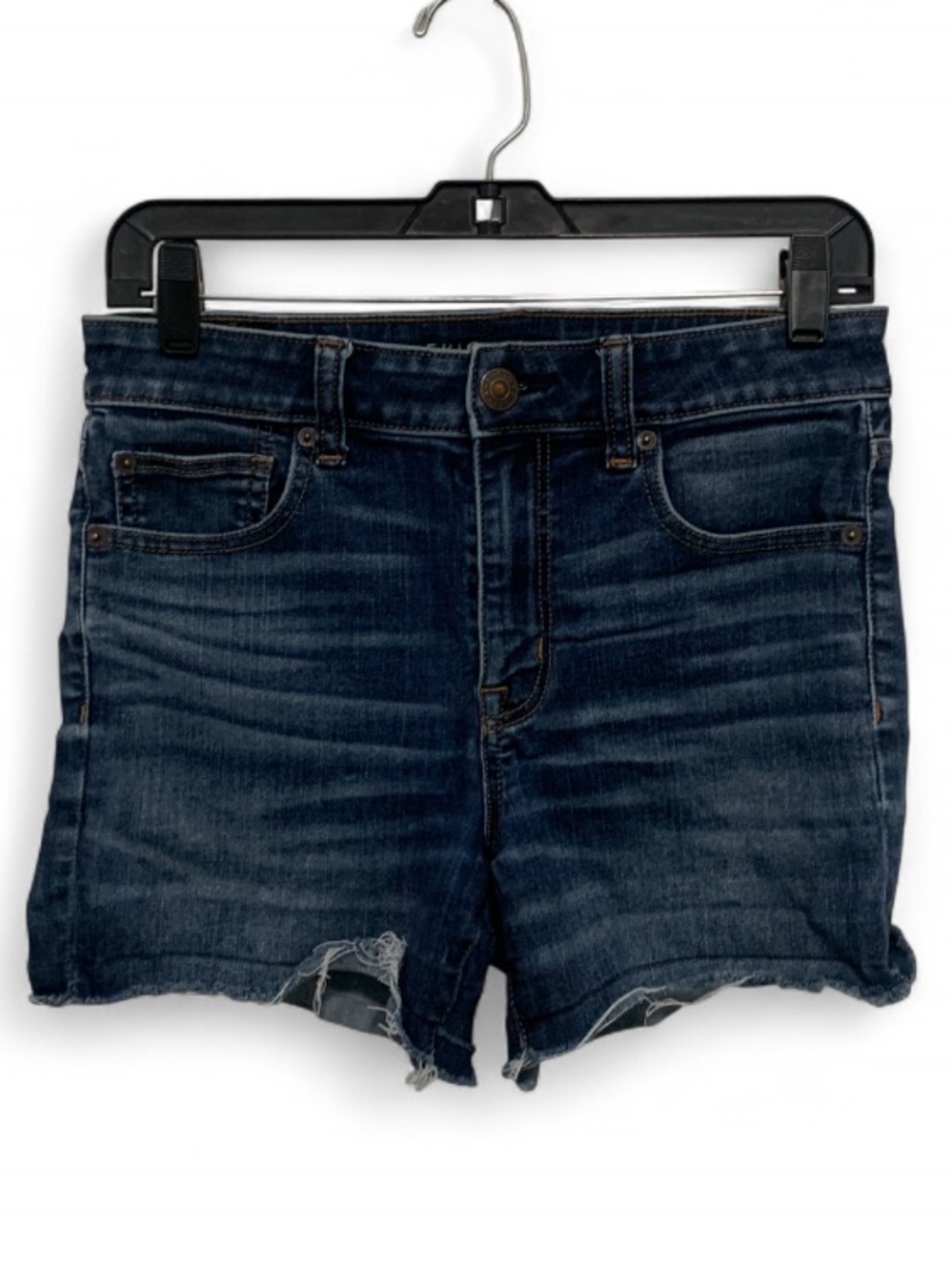 American Eagle High Rise Shortie Dark Blue Denim Shorts